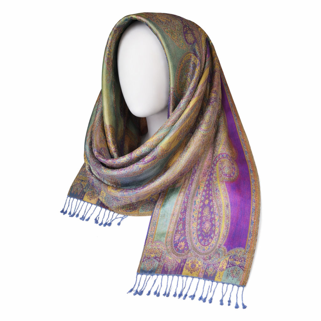 Multi Paisley Cutwork Style Scarf